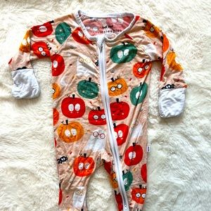 Little Sleepies Pumpkin Party zippy size NB